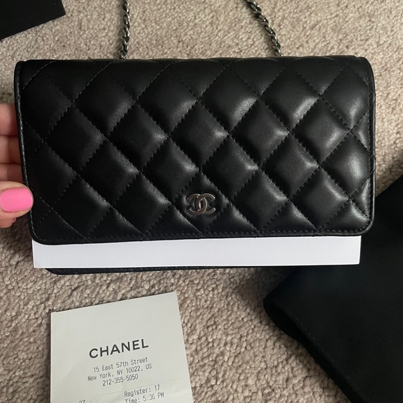 Authentic Chanel WOC Lambskin Silver Hardware - Picture 3 of 8